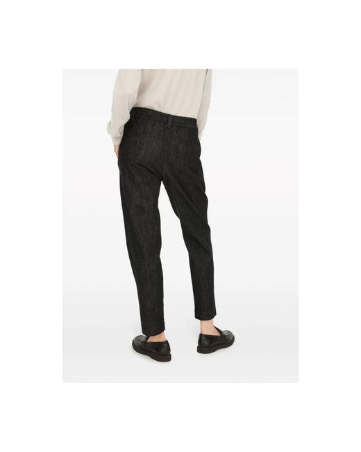 Brunello Cucinelli Black Schwarze high-waisted tapered jeans