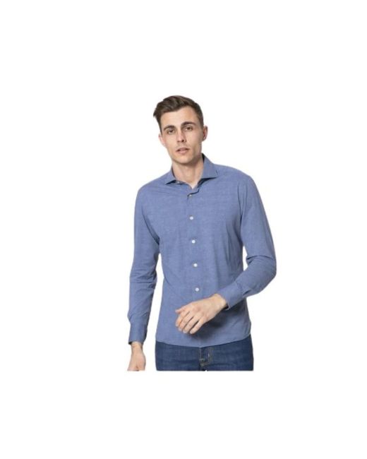 Orian Overhemden ,Blauw ,Nylon Blauwe Vloeibare Overhemd in het Blue voor heren