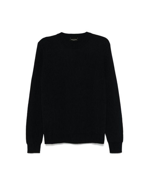 Roberto Collina Black Round-Neck Knitwear for men