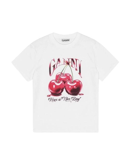Ganni White T-Shirts