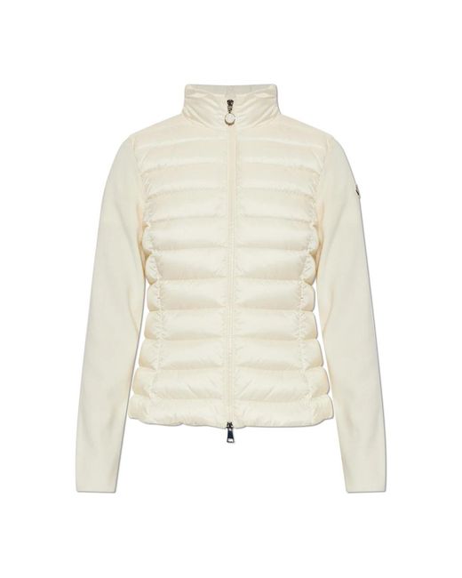 Moncler Jassen ,Wol Vest Met Een Voorkant Gevuld Met Dons in het White
