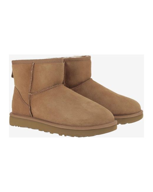 Ugg Brown Leder stiefeletten mit geprägtem detail