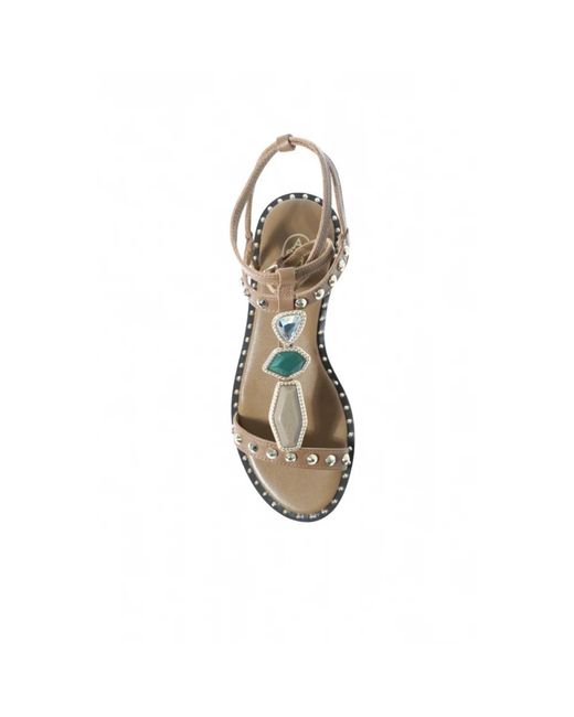 Ash Metallic Flat Sandals
