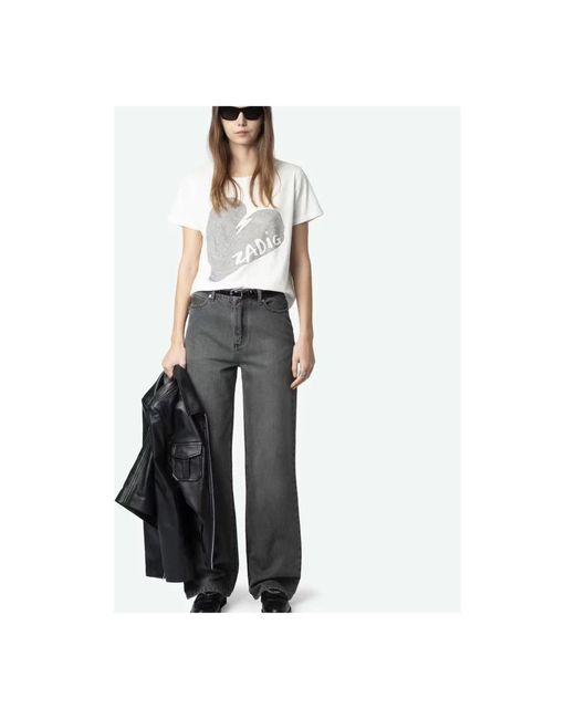 Zadig & Voltaire Gray Wide Jeans
