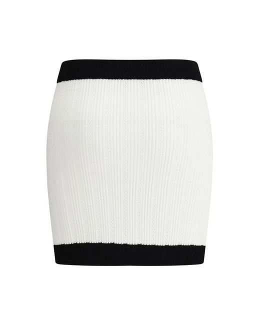 Balmain Geribbelde Gebreide Mini Rok in het Black