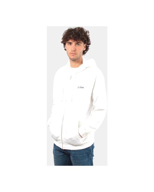 Mc2 Saint Barth Weiße zip-hoodie mit initialen in White für Herren