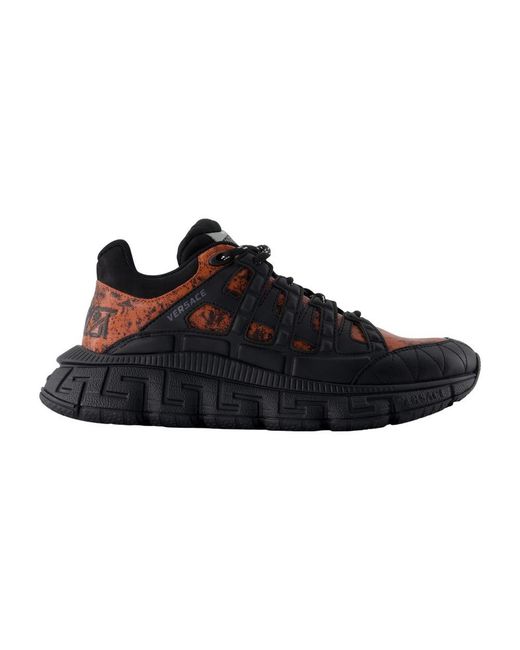 Versace Schoenen ,Zwart ,Leer Sneakers in het Black voor heren