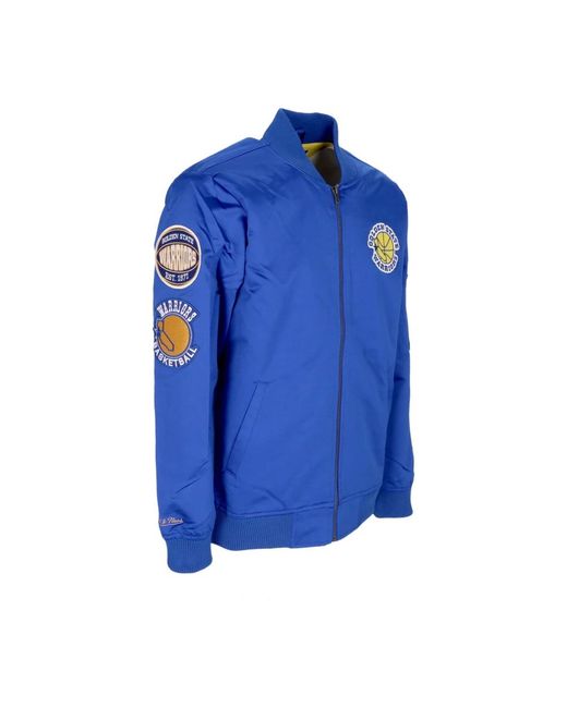 Mitchell & Ness Blue Bomber Jackets for men
