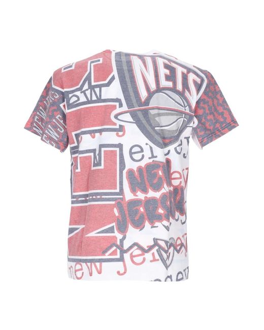 Mitchell & Ness Tops ,Veelkleurig ,Katoen Nba Jumbotron 2.0 Tee Hardwood Classics in het Pink voor heren