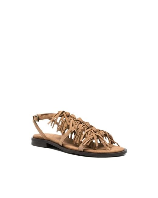 Ash Brown Flat Sandals