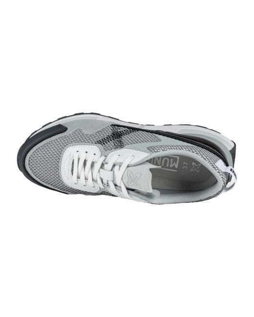 Munich Gray Graue casual textil sneakers mit gummisohle