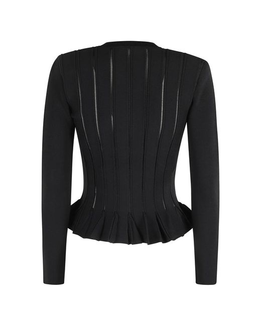 Elisabetta Franchi Black Schwarzer Tricot Pullover Mit Rundhalsausschnitt