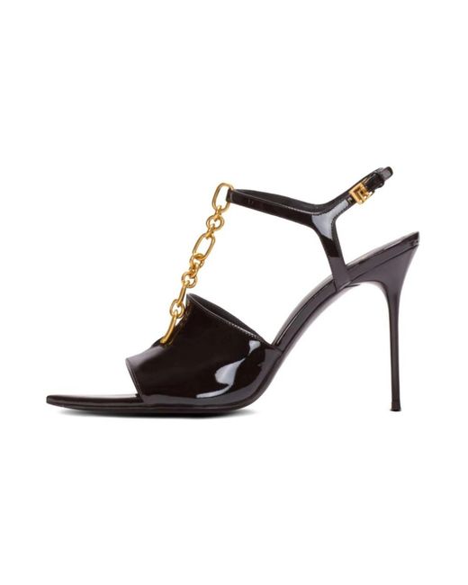 Balmain Black High Heel Sandals