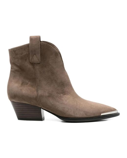 ADRIANNA FERETTI Brown Cowboy & Biker Boots