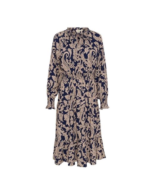 Cream Brown Midi Dresses