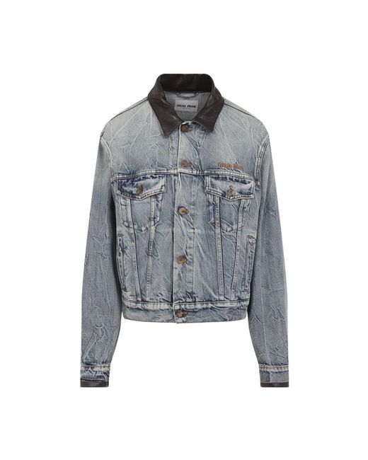 Miu Miu Gray Denim Jackets