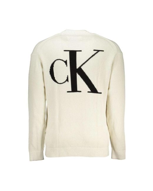Calvin Klein Round Neck Knitwear in White for Men Lyst