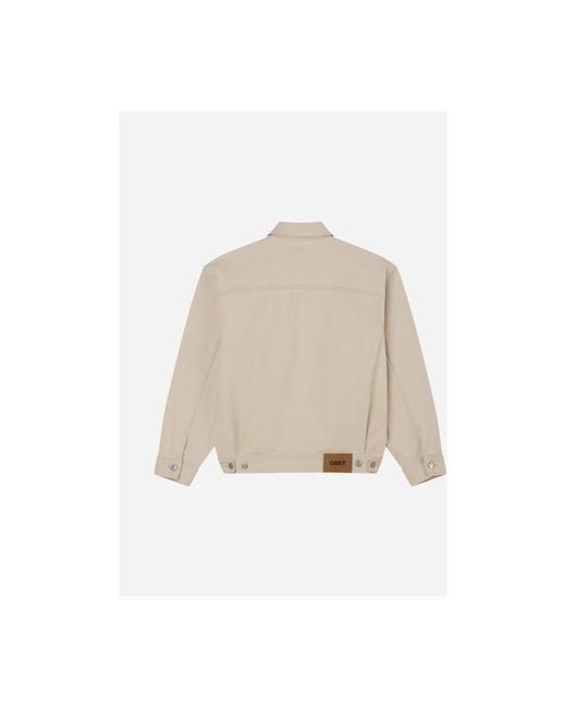 Obey Jassen ,Katoen Opena Jacket in het Natural voor heren