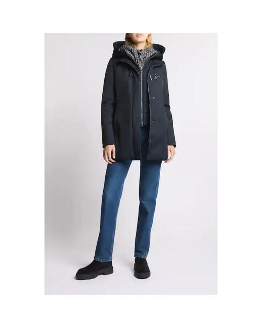 Fay Jassen ,Blauw ,Polyester Technische Gabardine Toggle Coat in het Blue