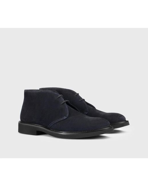 Doucal's Blue Lace-Up Boots for men