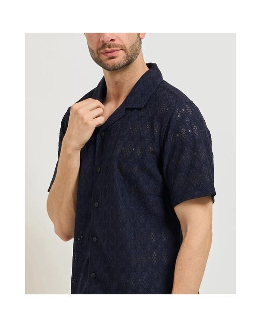 Guess Blue Short Sleeve Shirts for men