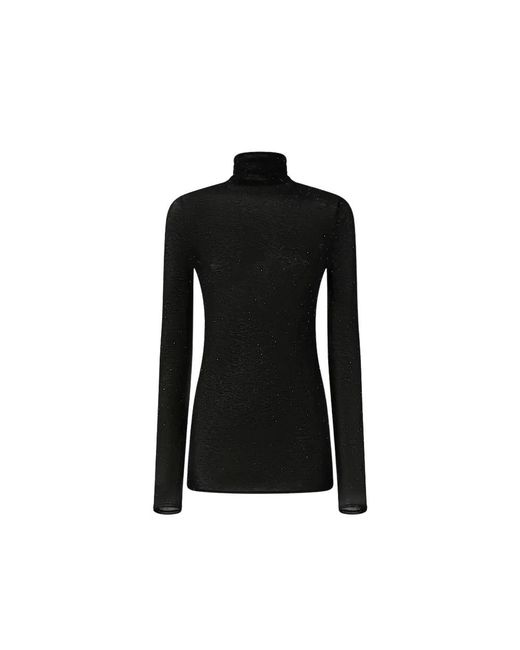 Pinko Truien & Vesten ,Zwart ,Wol Long-Sleeve Turtleneck in het Black