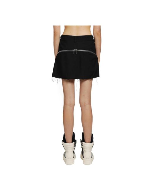 Rick Owens Black Denim Skirts