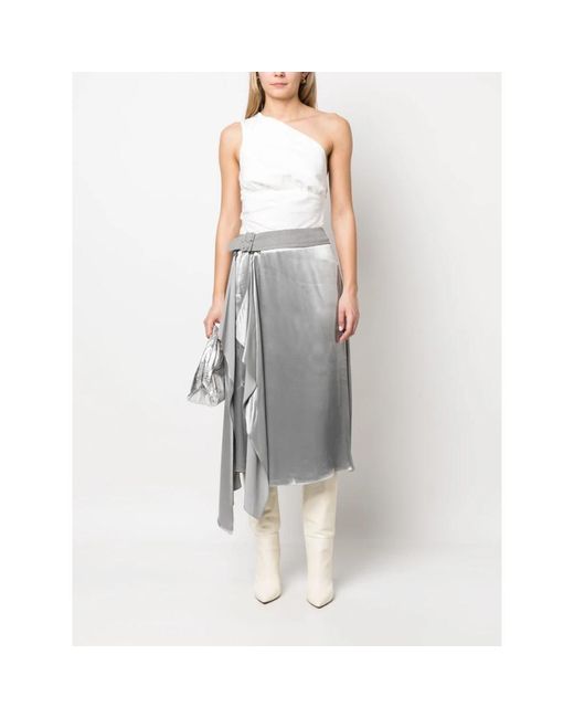 Fendi Grijze Viscose Rok Verhoog Stijl in het Gray