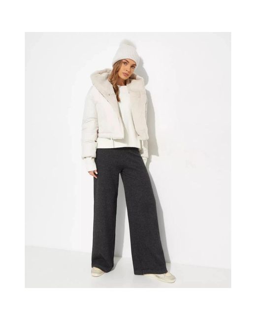 Yves Salomon Blue Straight Trousers