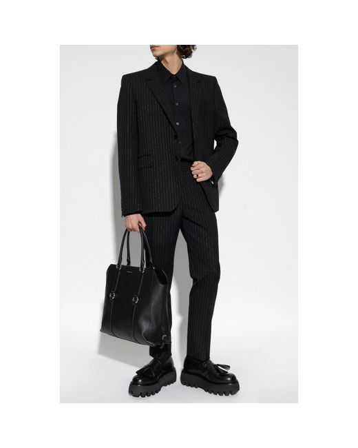 McQueen Jassen ,Zwart ,Wol Wollen Blazer Met Lurexdraad in het Black voor heren