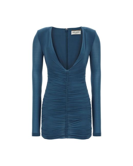 Saint Laurent Blue Short Dresses