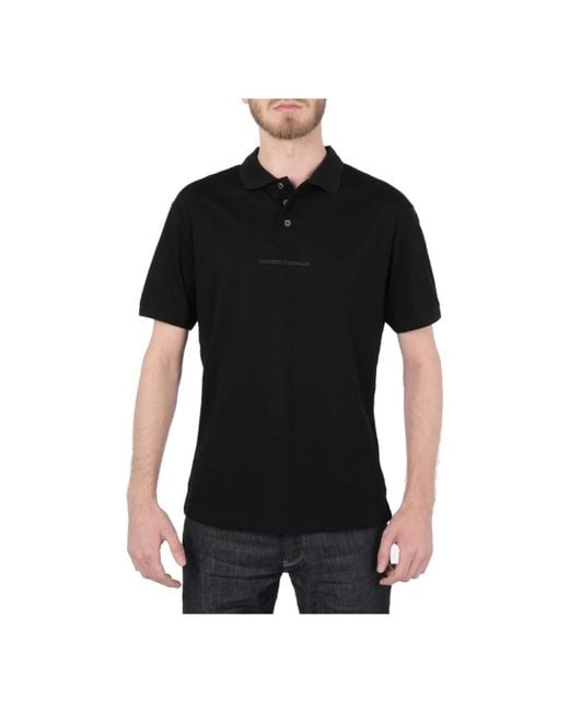 Emporio Armani Black Polo Shirts for men
