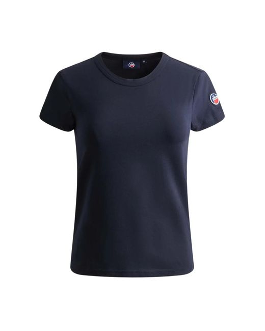 Marine t-shirt donna cotone leggero girocollo logo di Fusalp in Blue