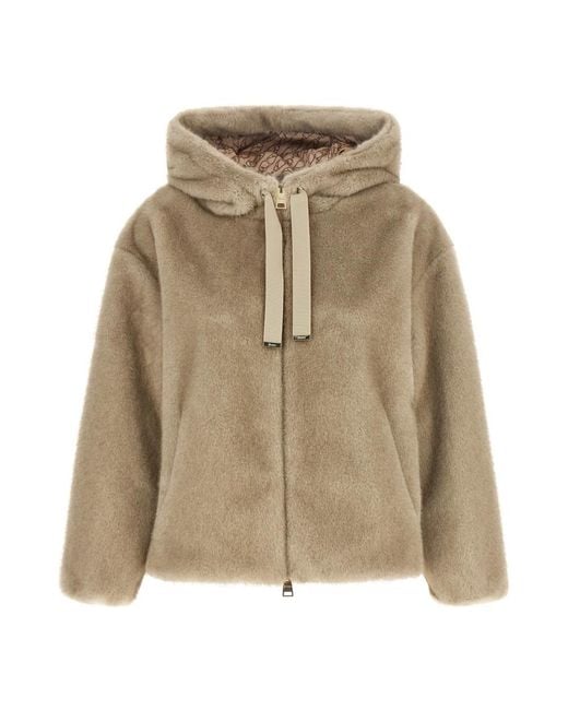 Herno Natural Faux Fur & Shearling Jackets