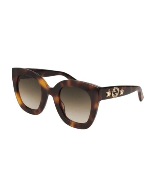 Gucci Brown Sonnenbrille in havana/braun getönt, accessoires sonnenbrille schwarz ss23