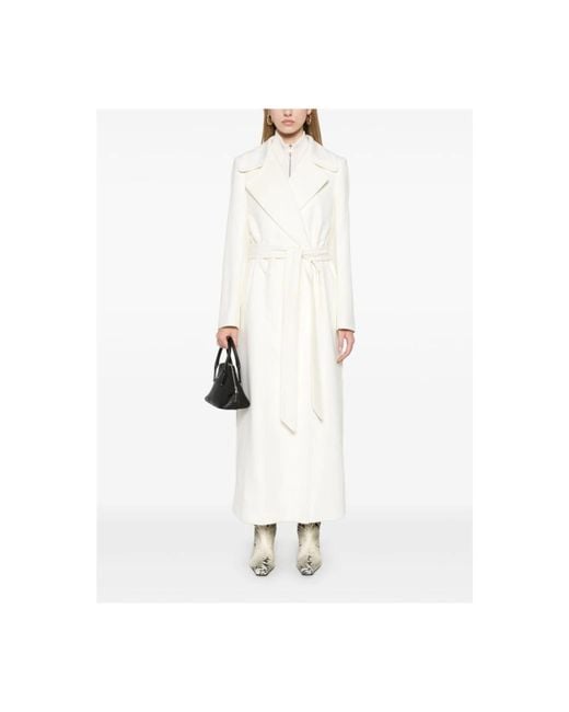 Tagliatore White Belted Coats