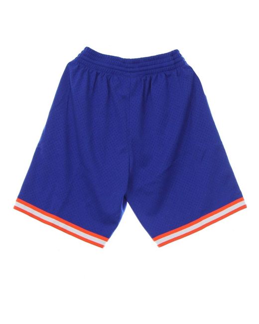 Mitchell & Ness Fitness ,Blauw ,Polyester Nba Swingman Basketball Shorts Knicks in het Blue voor heren
