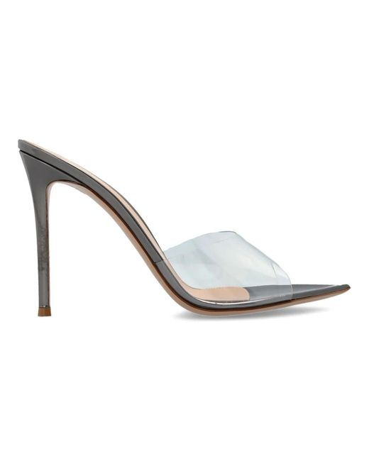Gianvito Rossi White Heeled Mules