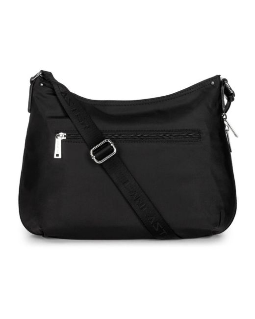 Lancaster Black Basic pompon umhängetasche