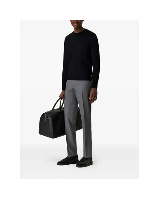 Canali Black Round-Neck Knitwear for men
