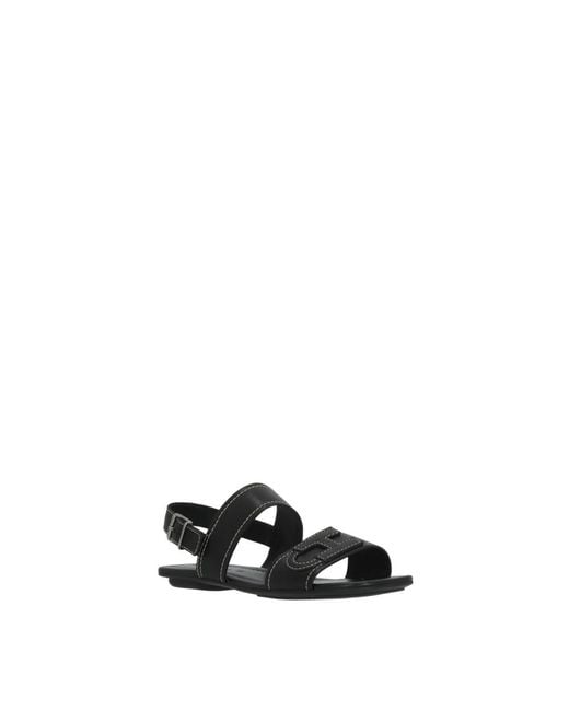 Hogan Black Flat Sandals
