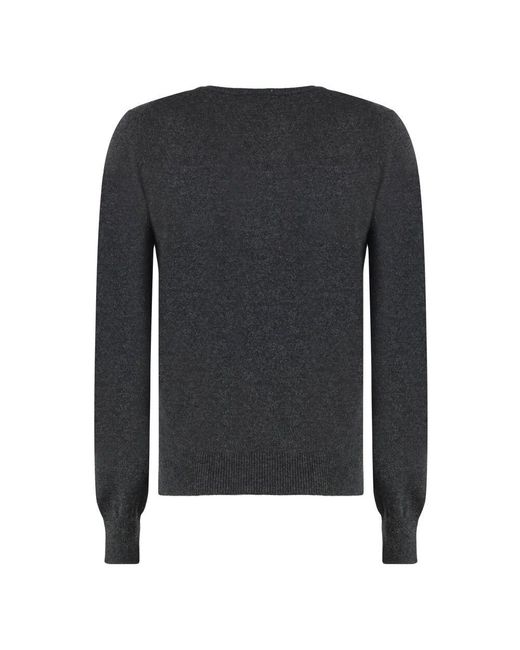 Malo Black Gerippter kaschmirpullover