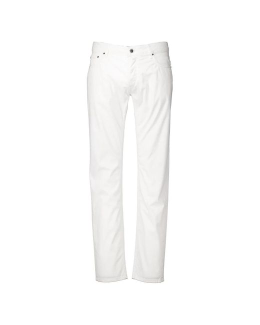 Hand Picked White Slim Fit Jeans for men
