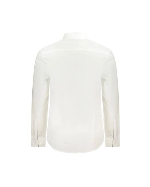 Calvin Klein Weiße Baumwollhemd, Klassische Passform, Langarm in White für Herren