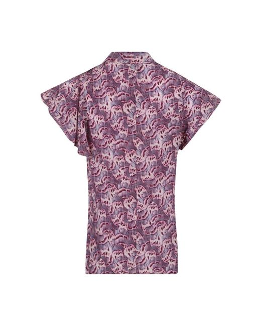 Isabel Marant Purple Mauve Valency Top Mit Rüschen