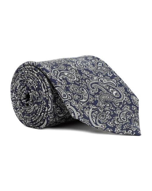 Cravatta in seta paisley blu di Dunhill in Gray da Uomo