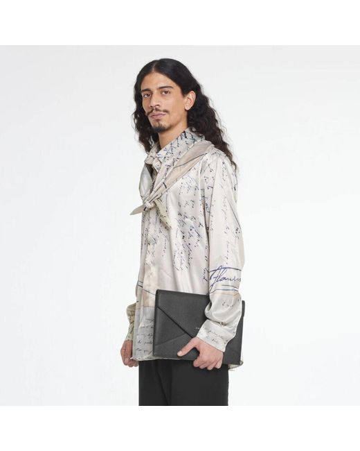 flâneur Handgeschriebener Brief Hemd Mit Schal in Natural für Herren