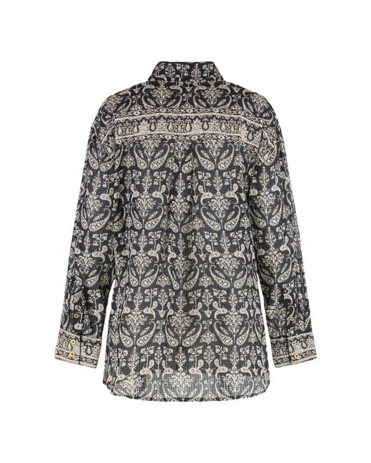 Veronica Beard Gray Lloyd Paisley Hemd