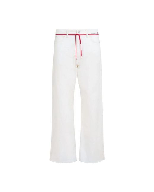 Marni White Wide Trousers for men