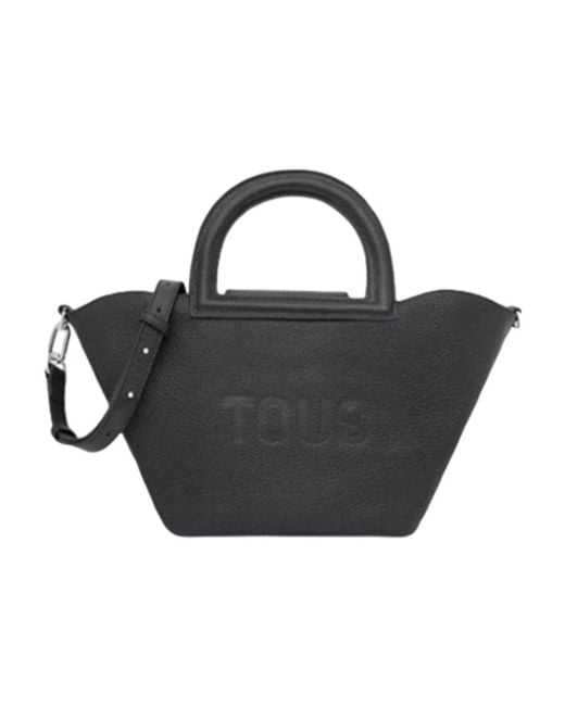 Tous Black Schwarze Leder Umhängetasche